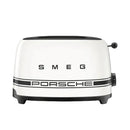 Smeg Porsche x Retro Style 2-Slice Toaster, 950W Carrara White TSF01PCWEU