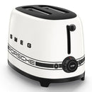 Smeg Porsche x Retro Style 2-Slice Toaster, 950W Carrara White TSF01PCWEU