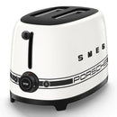 Smeg Porsche x Retro Style 2-Slice Toaster, 950W Carrara White TSF01PCWEU