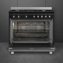 Smeg 90cm Black Classica Gas Cooker SSA91GGBL2